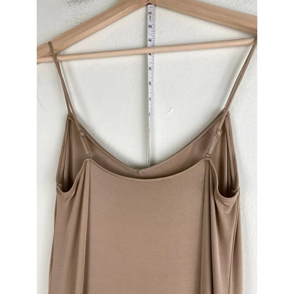 Akris Stretch Knit Midi Slip Dress Beige Size 8 - Picture 7 of 13
